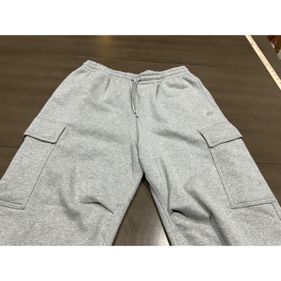 LCKR Mens Baggy Fit Fleece Cargo Sweatpants Heather Grey Large NWT Wide Leg - Picture 4 of 13